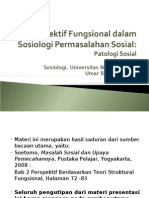 Perspektif Fungsional Dalam Sosiologi Permasalahan Sosial