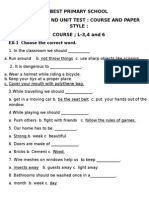 Best Primary School Std-3 Ii ND Unit Test: Course and Paper Style: COURSE L-3,4 and 6