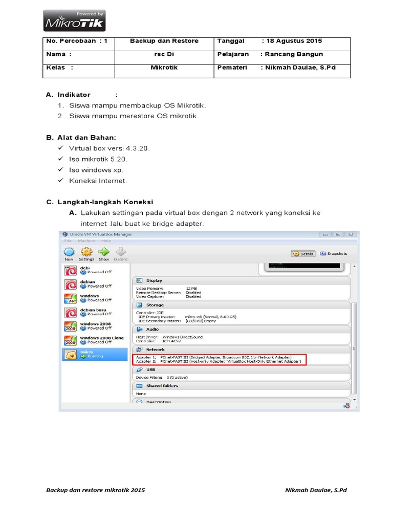 Cara Backup dan Restore Mikrotik RSC | PDF | Komputer