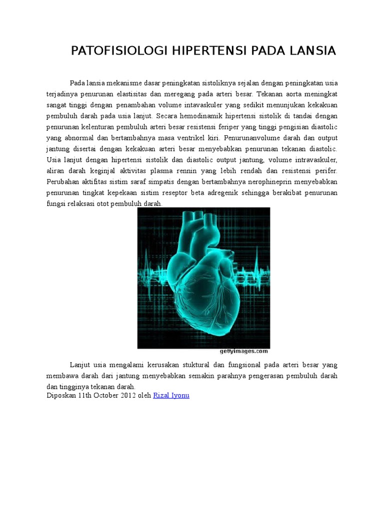 Patofisiologi Hipertensi Pada Lansia