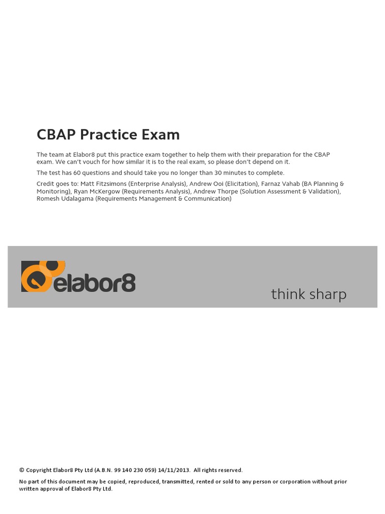 CBAP Online Prüfungen
