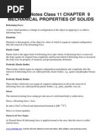 Download Physics Notes Class 11 Chapter 9 Mechanical Properties of Solids by Basharat Hunzai SN275157343 doc pdf