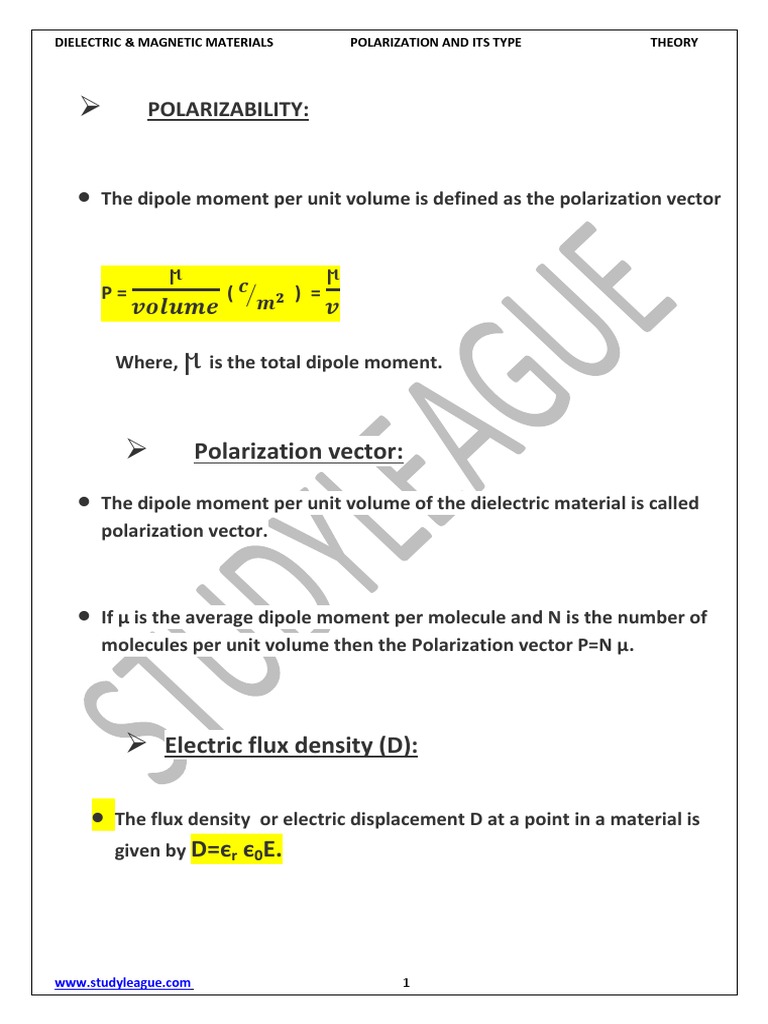 3.ploarization and Types of Polarization | PDF | Dielectric | Dipole