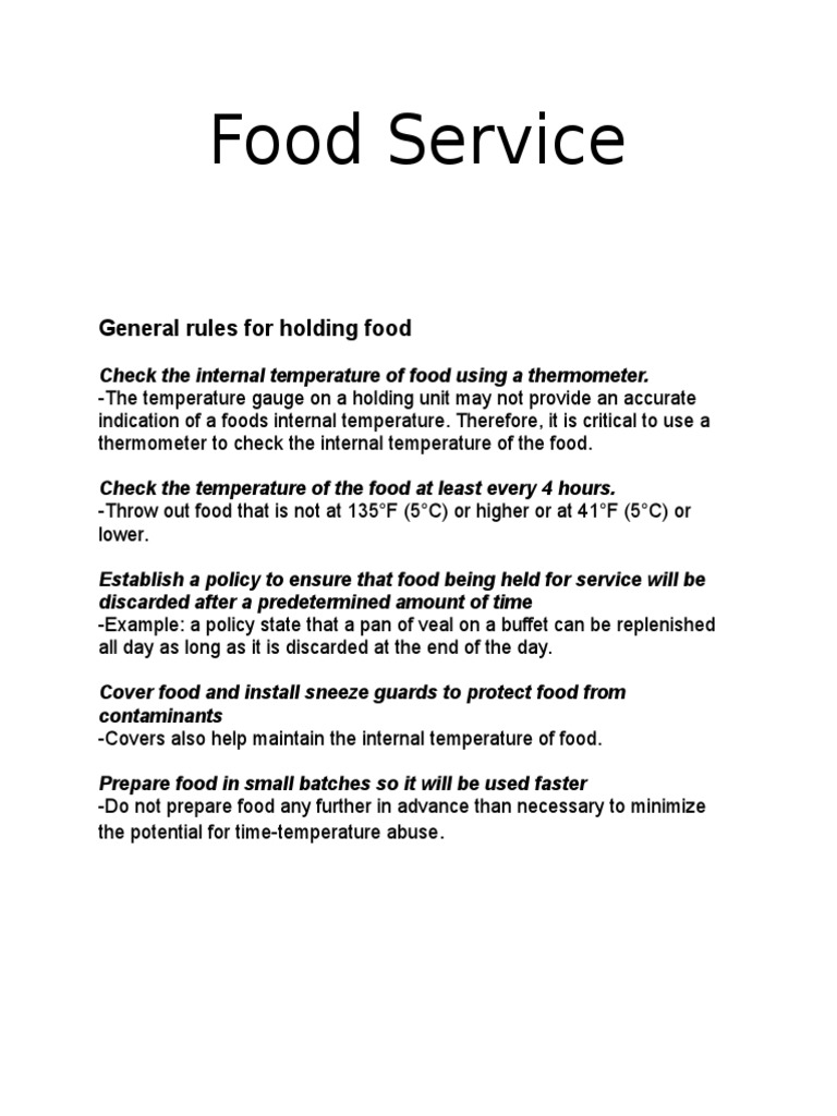 FOOD SERVICE HANDBOOK intelligence overview