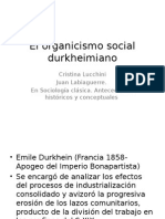 El Organicismo Social Durkheimiano