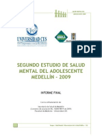 Segundo Estudio de Salud Mental Del Adolescente Medellín – 2009