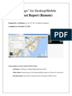 Remote Usability Test Report For Google Maps (Desktop/Mobile)