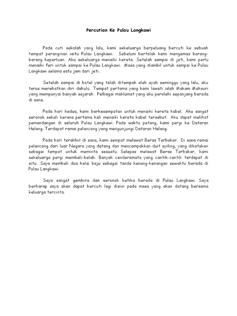 Percutian Ke Pulau Langkawi