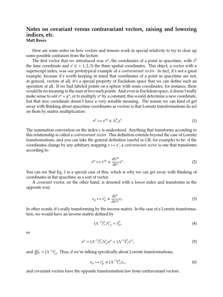 Covariant Vs Contravariant | PDF | Tensor | Vector Space
