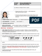 Passport Requirements: (Renewal / New Application)