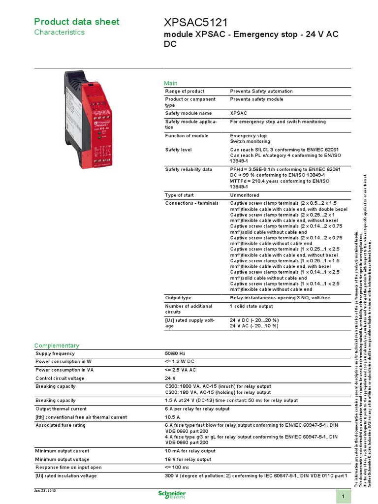 Secury Module XPSAC5121 | PDF | Fuse (Electrical) | Power Supply