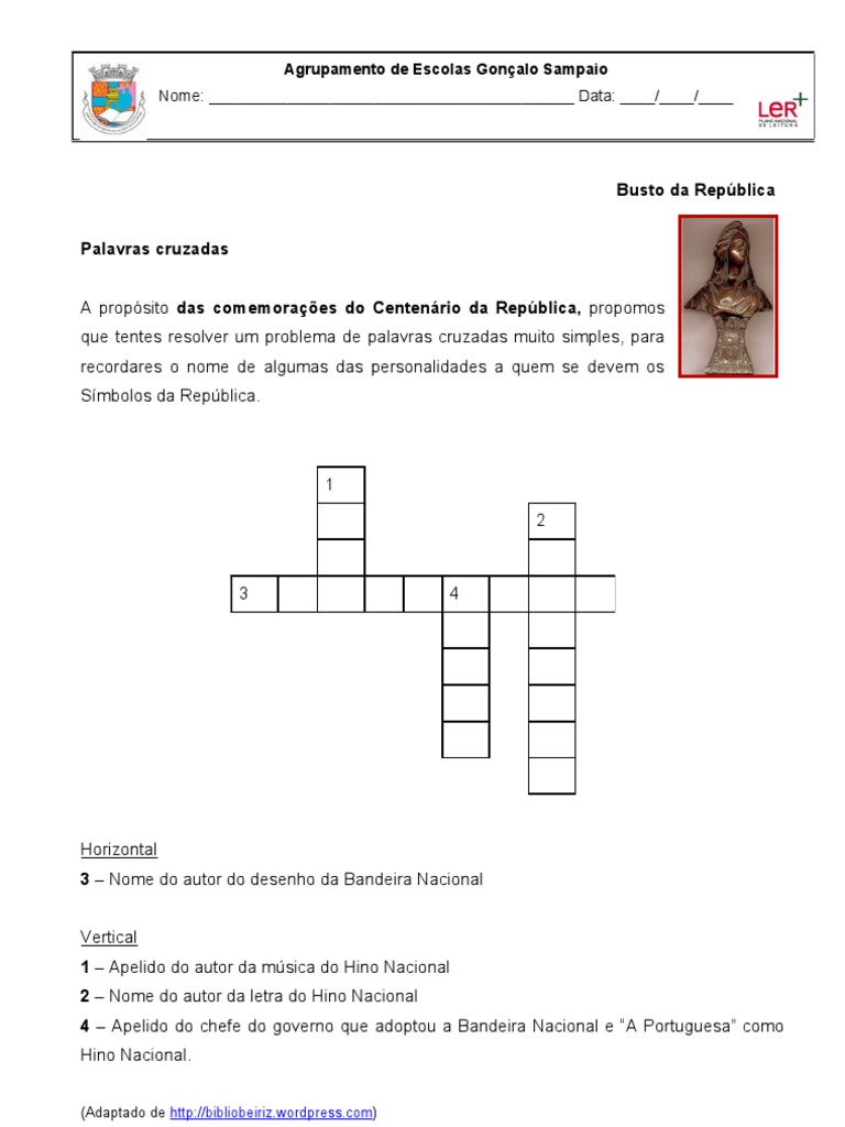 Palavras Cruzadas: Símbolos da República | PDF
