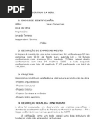 Memorial Descritivo Da Obra