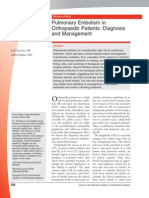 Pulmonary Embolism in Orthopaedic Patients- Diagnosis and Management