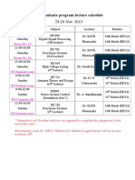 Postgraduate Program Lecture Schedule: Room No. 10