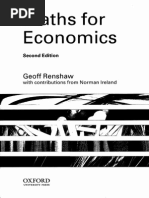 Cover Page Renshaw's Maths for Economists