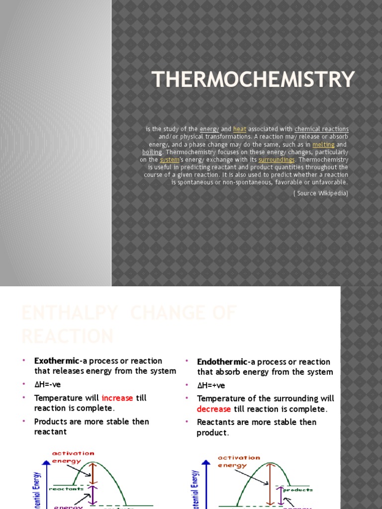 Thermochemistry: Heat Melting System Surroundings | PDF