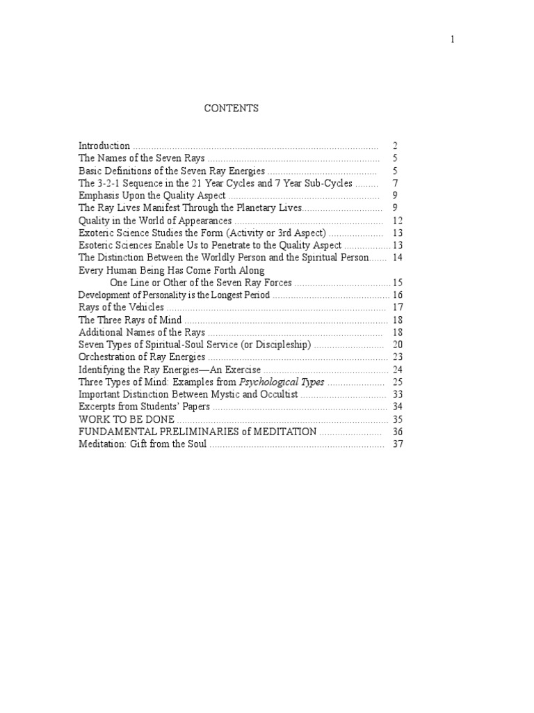 Seven Rays: Esoteric Psychology Guide | PDF | Soul | Consciousness