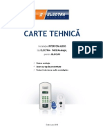 Carte Tehnica Pentru Instalatiile Analogice Electra - Interfon