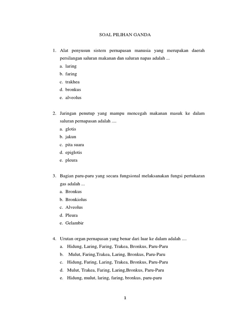 Soal C4 Materi Gangguan Pernapasan