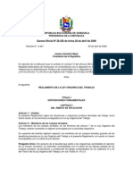 Reglamentos de La Ley Orgánica Del Trabajo