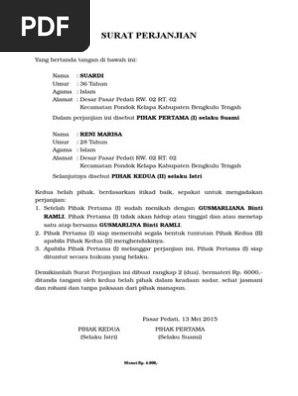 Surat Perjanjian Nikah Lagi