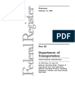 Rule: Railroad Operating Rules and Practices: Program of Operational Tests and Inspections Handling Equipment, Switches and Fixed Derails