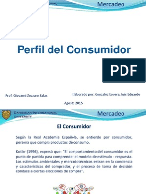Perfil Del Consumidor | PDF | Los consumidores | Marketing