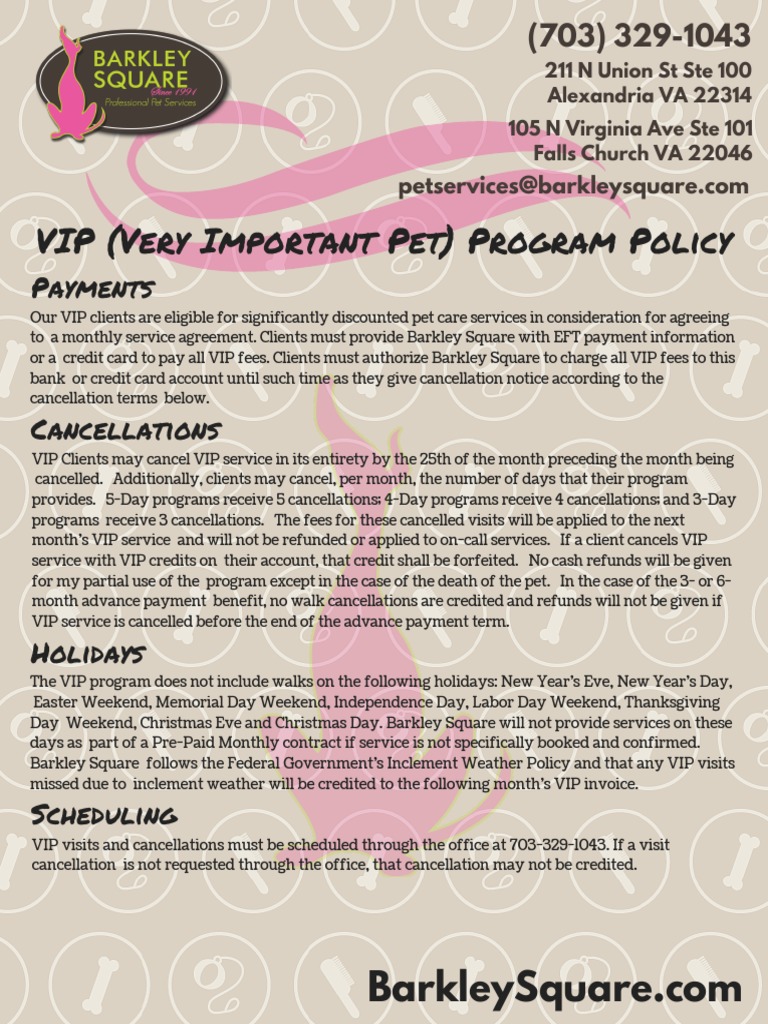 VIP Pet Care Program Guide | PDF