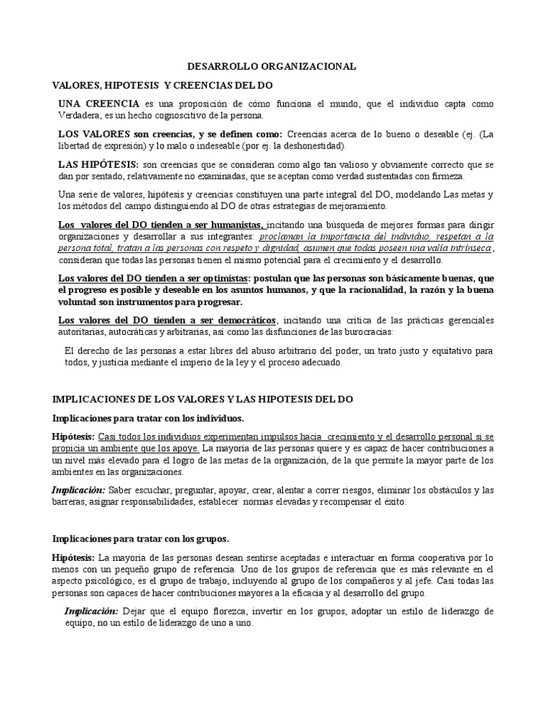 Desarrollo Organizacional Examen | PDF | Crecimiento personal y ...