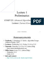 Preliminaries: COMP 523: Advanced Algorithmic Techniques Lecturer: Dariusz Kowalski