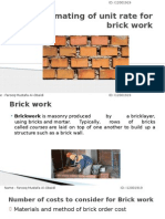 Estimating Unit Rate for Plastering Work