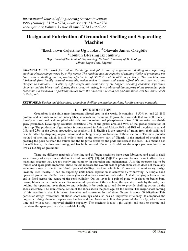 Groundnut Shelling Machine PDF | PDF | Belt (Mechanical) | Legume