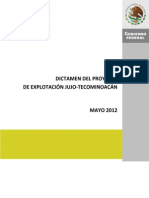 Dictamen Proyecto de Explotacion Jujo-Tecominoacan