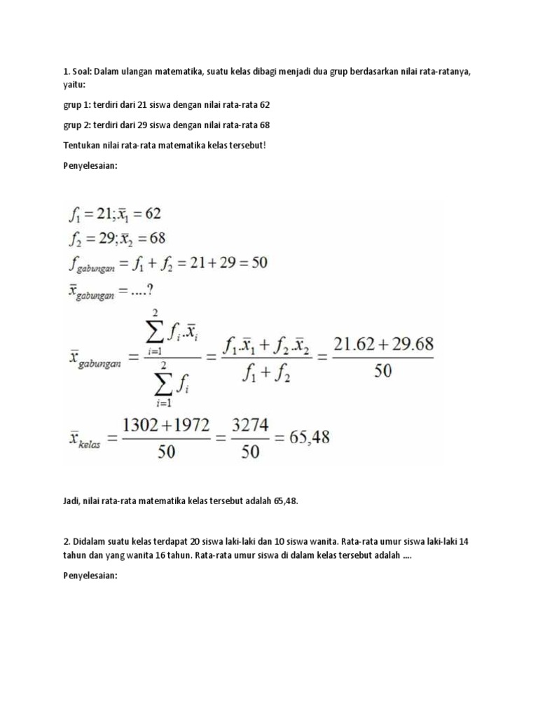 Kelas Matematika: Rata-rata dan Modus | PDF