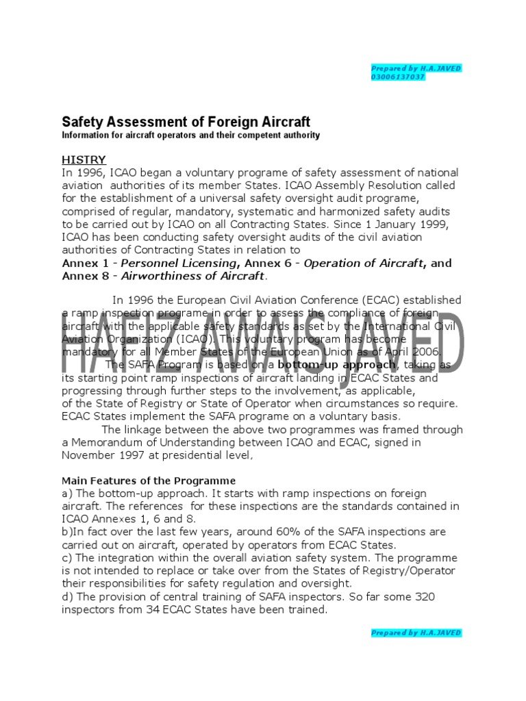 SAFA Ramp Inspection Overview and Findings | PDF | Aviation | Aeronautics