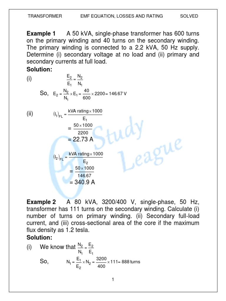 Solved Probs Pdf Electrodynamics Transformer