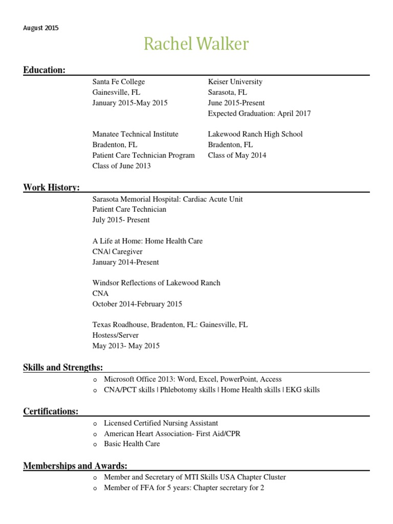 Rachel Walker Resume | PDF