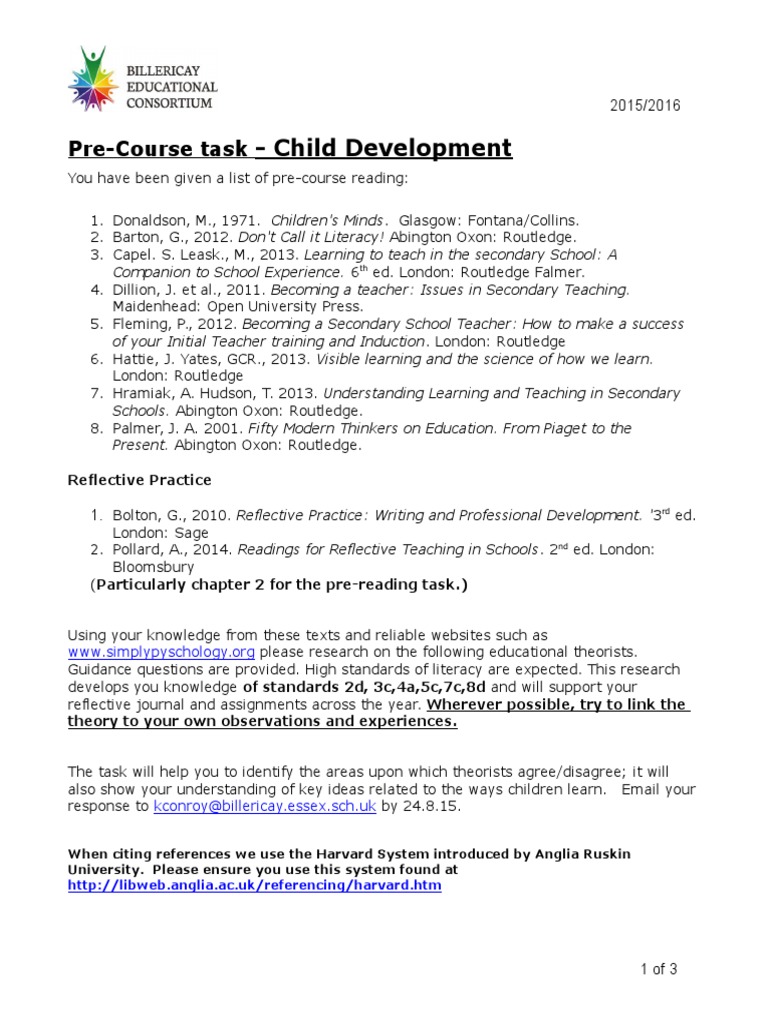 Child psychology assignments