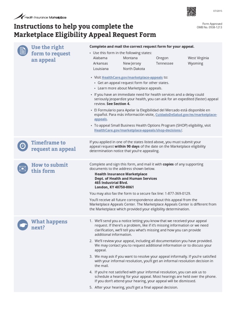 Marketplace Appeal Request Form D Social Security (United States) Medicaid