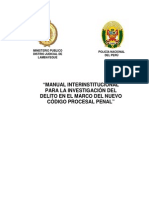 Manual Interinstitucional Para La Investigacion Del Delito en El Marco Del Ncpp