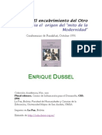 DUSSEL, Enrique_1492. El Encubrimiento Del Otro. Hacia El Origen Del Mito de La Modernidad