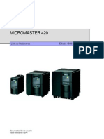 MICROMASTER 420 --- Lista de Parametros