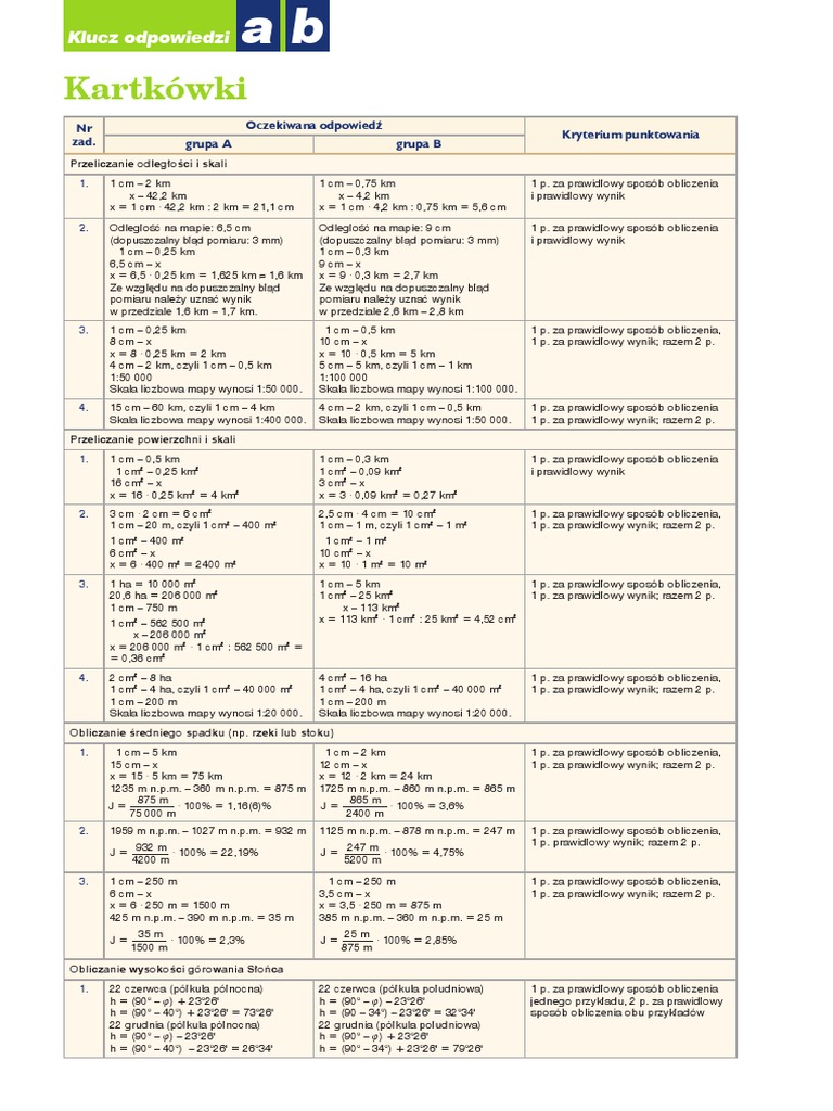 Sprawdzian Geografia Klasa 7 Rolnictwo I Przemysł Polski Odpowiedzi kartkowki_klucze_odp