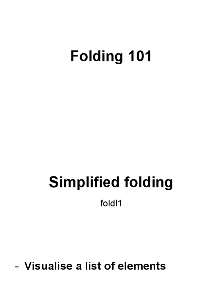 Folding 101 PDF Programming Paradigms Mathematical Logic