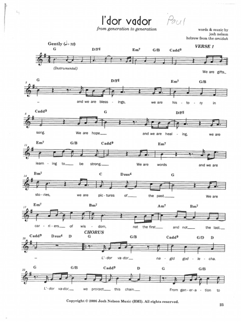 L'Dor V'dor by Josh Nelson PDF