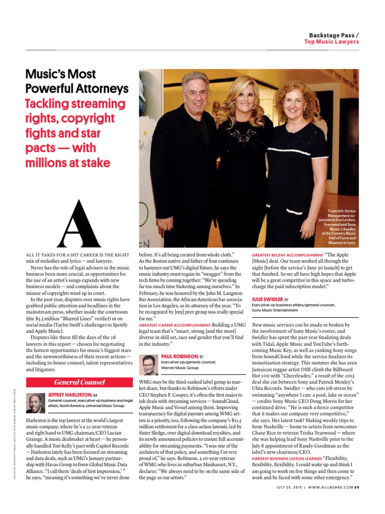 Billboard Top Music Lawyers PDF
