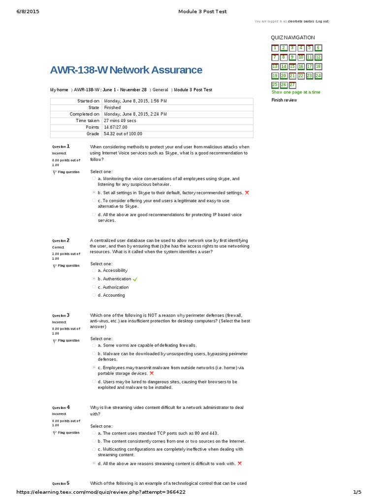 Module 3 Post Test Denial Of Service Attack Email