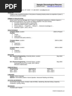 Sample Chronological Resume - Outline Format