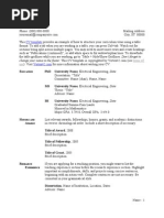 CV Template - Table Format